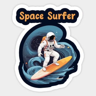 Astronaut surfing in space Sticker